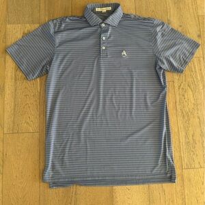 Holderness and Bourne Mens Striped Polo Blue Large